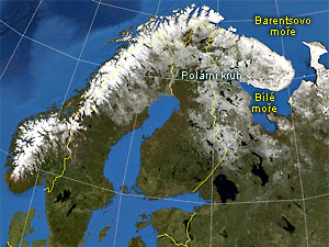 Satelitn mapa (snmek  NASA zpracoval Tom Sldek)