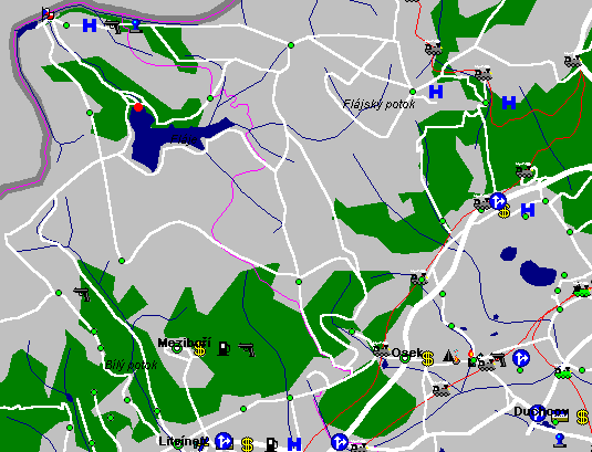 Mapa okol pehrady